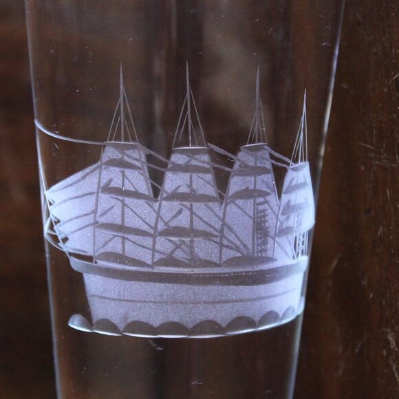 Toscany nautical ship glasses, antique sailing boat beer glasses, vintage - Picture 5 of 9
